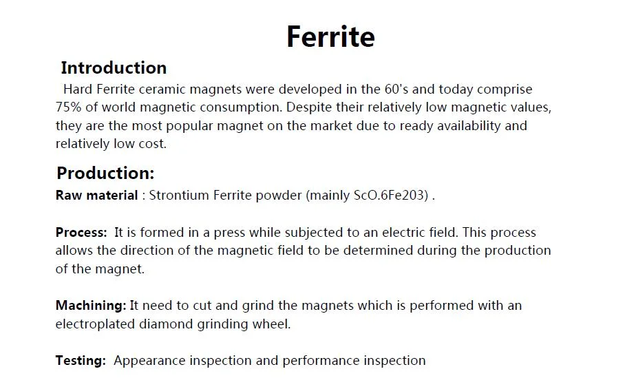 Y30-Y35 Large Ring Permanent Ferrite Magnet for Speaker